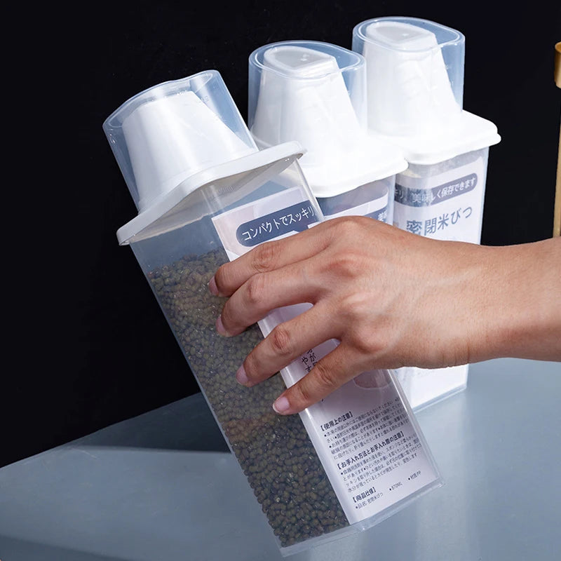 Kitchen Food Container Sealed Crisper Grains Tank Storage Kitchen Sorting Rice Storage Box Container Bottles And Jars