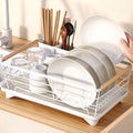 Double-layer Kitchen Dish Drying Rack Space-saving Ventilated Sink Dish Storage Basket Removable Metal Plate Rack Home