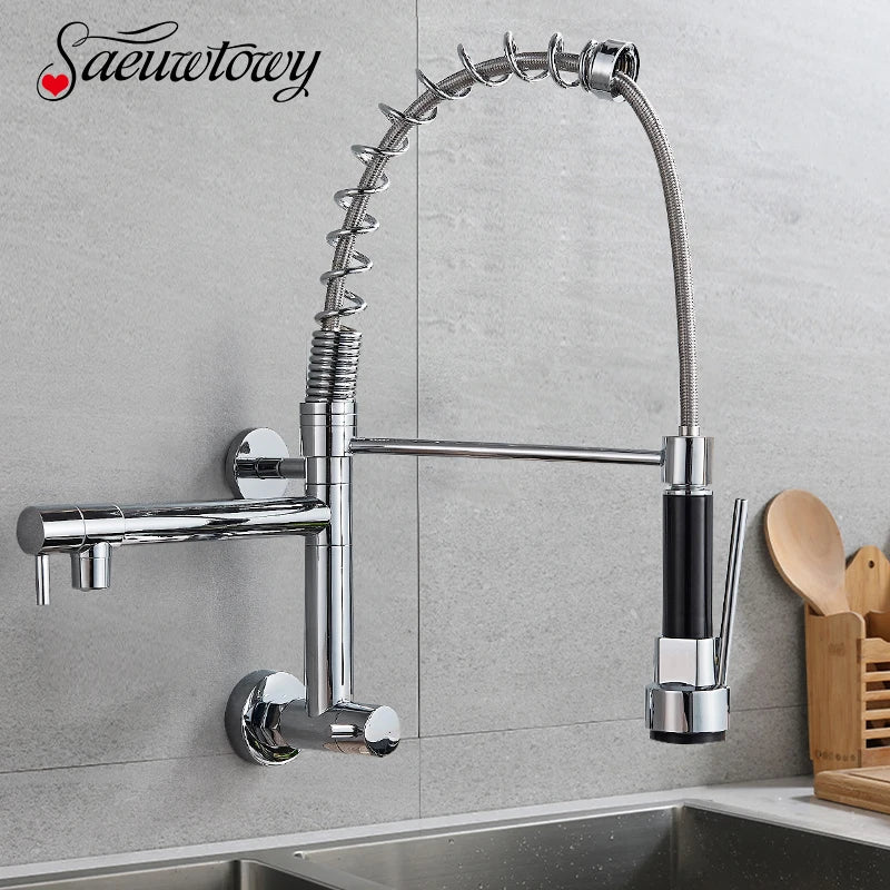 Only Cold Water  In-Wall Spring Kitchen Faucet Hand-Held Nozzle Kitchen Faucet Balcony Basin 360 Degree Rotating Kitchen Tap