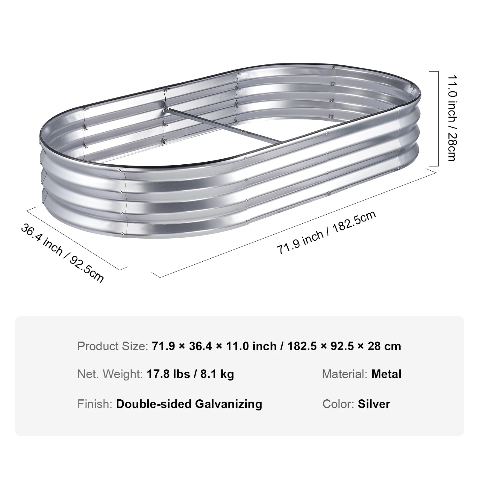 VEVOR Raised Garden Bed Outdoor Planting Boxes with Open Base for Growing Flowers/Vegetables in Backyard/Garden/Patio/Balcony