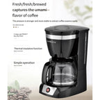 12 Cups Small Home Automatic American Drip Steam Coffee Maker, Brew Tea, Suitable for Home and Office