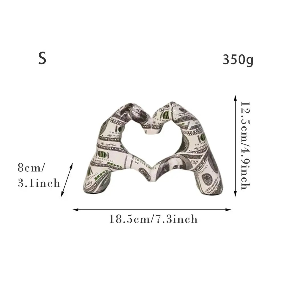 Colorful love gesture ornament, resin craft decoration for home living room desktop and bookshelf, couple, Valentine's Day gift