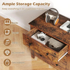 Small 3-Drawer Dresser for Bedroom - 28.5” x 18” x 26” Wide Chest of Drawers, Modern Large Nightstand, Storage Cabinet,