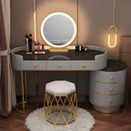 Pink White Vanity Table Women Luxury Nail European Big Stool Study Dressing Table Organizer Mesa De Maquillaje Home Furniture
