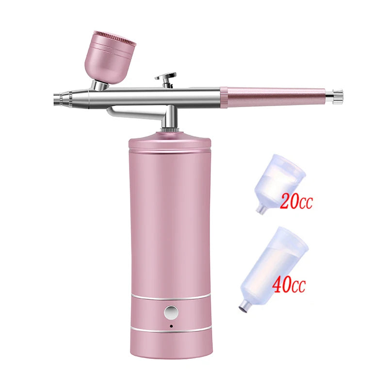 Mini Air Compressor Kit Air-Brush Paint Spray Gun Airbrush For Nail Art Tattoo Craft Cake Nano Fog Mist Sprayer