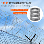 VEVOR Razor Wires  Razor Barbed Wire Razor Wire Fencing Fence Double Spiral Barbed Wire Galvanized Wire Rolls Razor for Garden