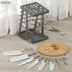 Kitchen Utensils Storage Holder Square Space Saving Cutting Tool Storage Rack Countertop Drainage Plating Multifunctional〔CC11〕