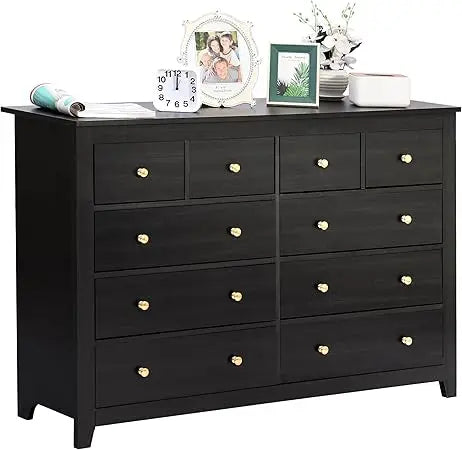 10 Drawer Dresser for Bedroom,Wood Chest of Drawers with Smooth Metal Rail,Large Dressers,Modern Bedroom Dressers with 10 Drawe
