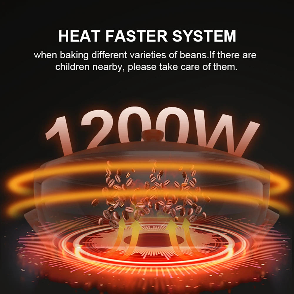 XEOLEO 800g Electric Coffee roaster 1200W Automatic Coffee Bean Baker Coffee baking machine suitable for Peanut Bean Roaster