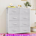 8-Drawer Fabric Dresser Storage Organizer with Sturdy Metal Frame Bedroom Closet Living Room Easy Assembly Modern Design