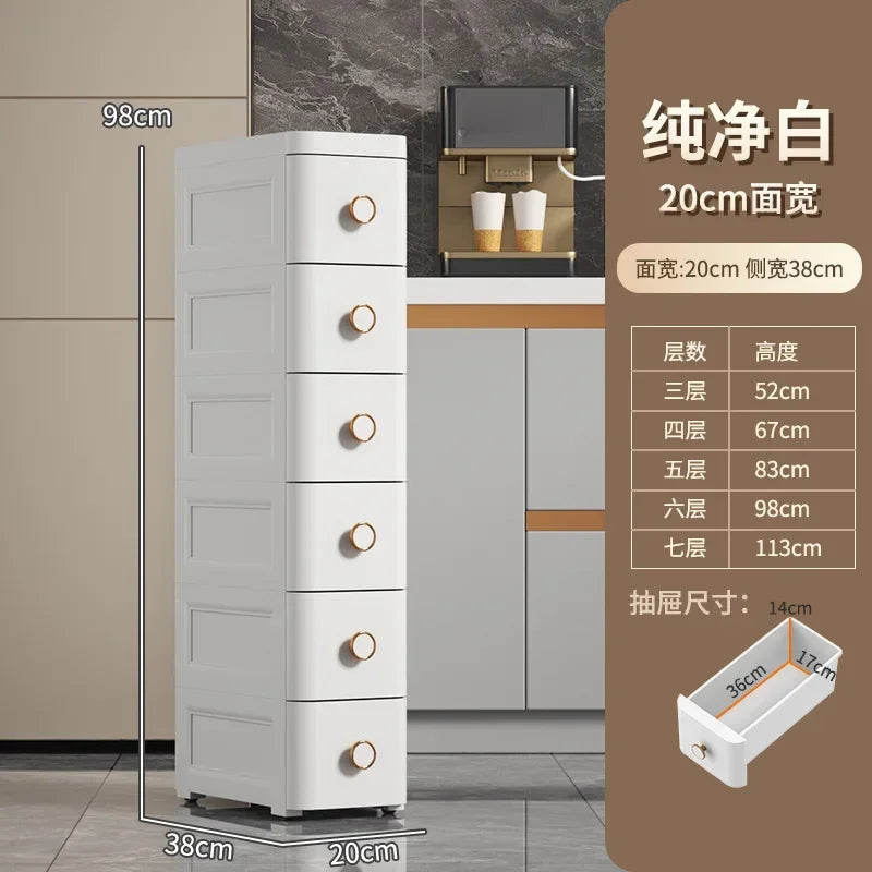 Modern Plastic Cabinet for Bedside Drawer Type Narrow Side Bathroom Cabinet Creative Cabinets for Laundry Room