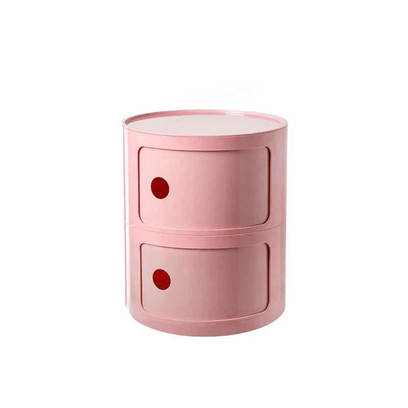 Creative Bedroom Bedside Table Modern Minimalist Round Storage Small Cabinet Large Capacity Plastic Side Cabinet