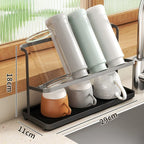 Coffee Cup Stand Metal Cup Rack Stand Multifunctional Storage Rack Rustproof Coffee Cup Drain Holder Kitchen Storage Rack