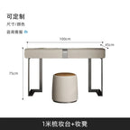 CC Italian minimalist dresser light luxury rock slab leather makeup table modern minimalist high-end sense