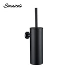 Black Toilet Brush Holder In Wall For Bathroom Set Modern Style 304 Stainless Steel Material No Dead Toilet Cleaning