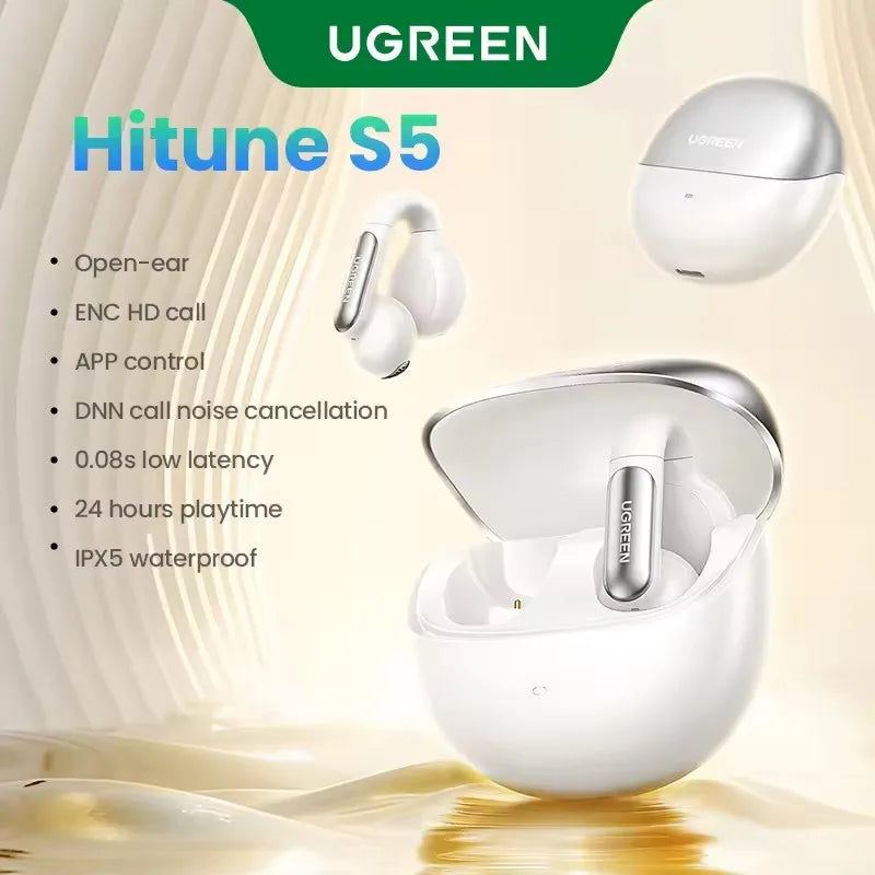 HiTune S5 TWS Open Ear Clip Wireless Earbuds Bluetooth Sports Earphones Headphones in Mic with Earhooks & Ear Hook