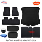 NovaAcc For Tesla Floor Mats Model Y 2017-2024 Model 3 2021 to 2024 Highland All Weather Trunk Mats Floor Liner Car Accessories