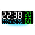 Large LED Digital Wall Clock Alarm Clock with Timing Function Remote Control Ambient Light for Living Room Office Bedroom Decor