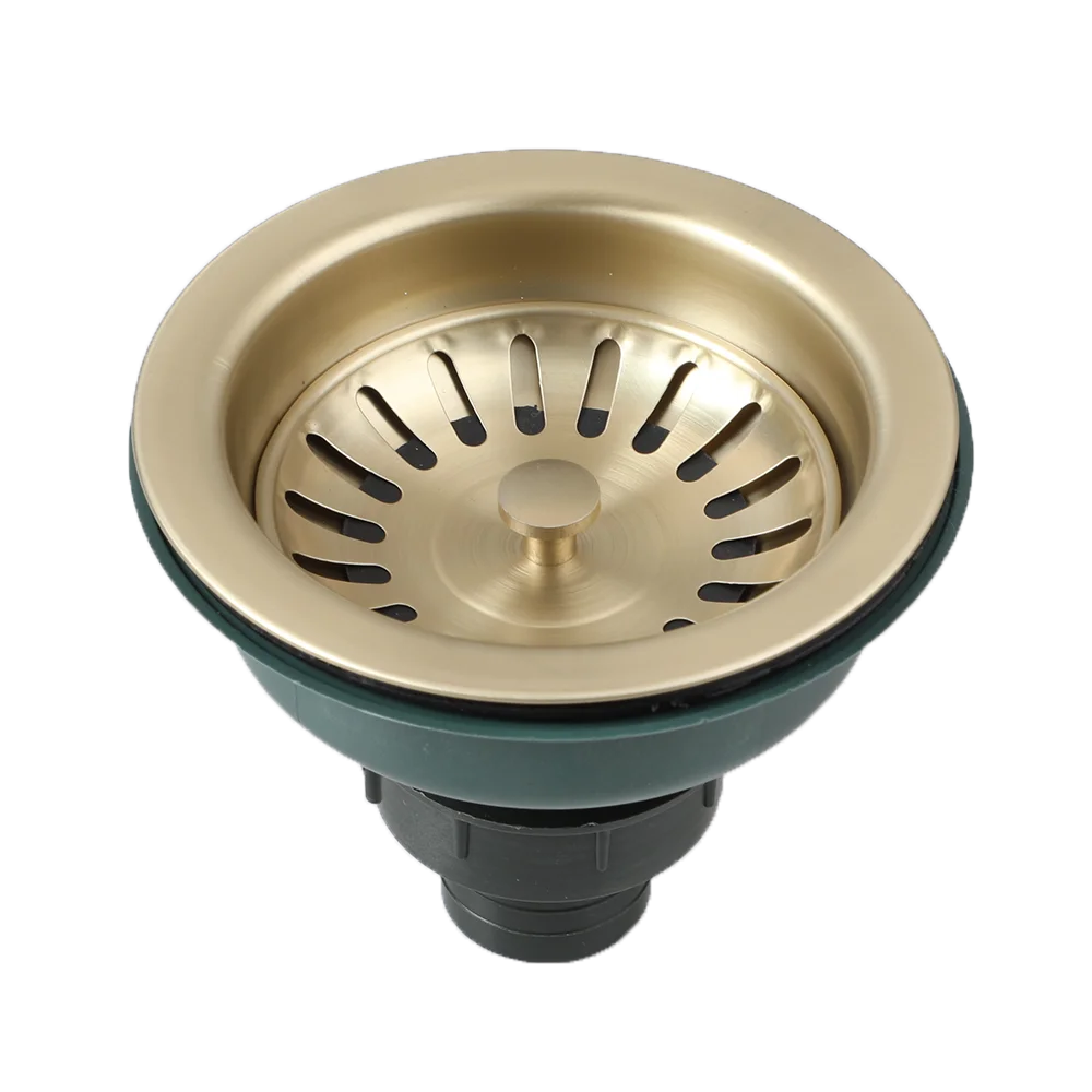 KEMAIDI Kitchen Sink Drain Strainer Stainless Steel Pop Up Sink Stopper Anti-Clogging Sink Food Catcher Basket Odor Filter Sink