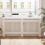 High Radiator Cover Modern Slatted Vertical Radiator Cover MDF Cabinet High Radiators Shelf for Bedroom Living Room Radiators