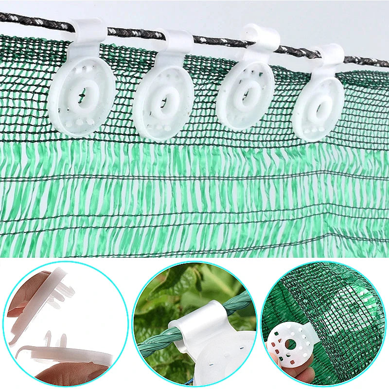 5~80 Pcs White Camping Garden Fence Sunshade Net Fix Clamp Sunshade Net Cloth Plastic Clip Outdoor Sunshade Net Accessories