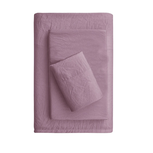 Washed Ultra Soft Microfiber Bed Sheet Set, Twin-XL, Lilac Bloom, 3 Piece