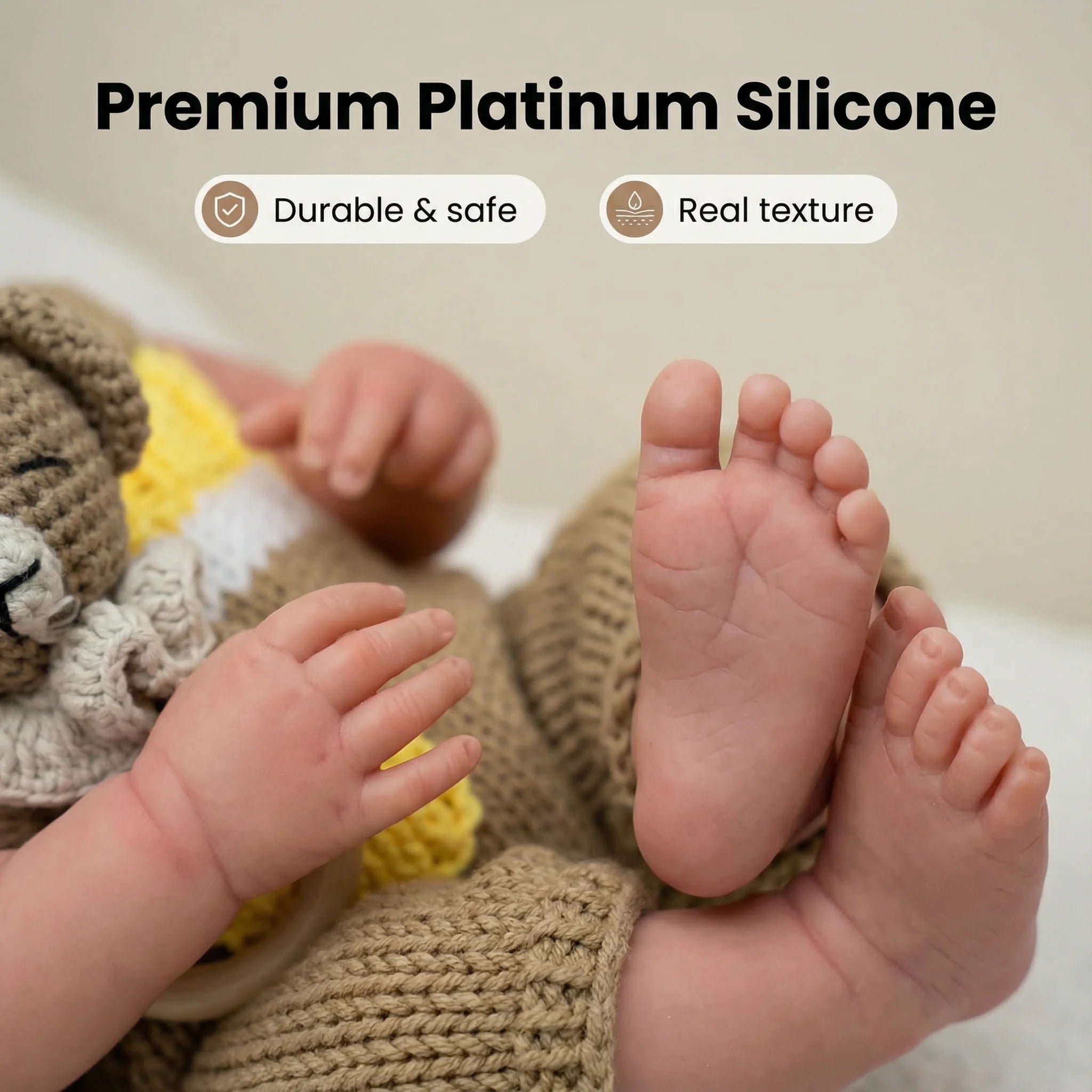 NPK 18inch Pascale Mouth Can Open Solid Platinum Silicone Girl 3000G  Real Baby Weight Comes With Pacifer In The Picture