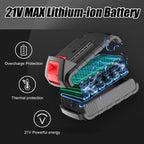 16.8V/21V Cordless Drill ,10MM 3/8'' Keyless Chuck,1.3Ah Li-Ion Battery,2 Variable Speed for assembling, repairing and DIY