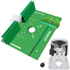 Aluminum Router Table Insert Plate w/ Miter Gauge & Fence, Flip Plate & Router Base, Required for Table Saws Workbenches Trimmer