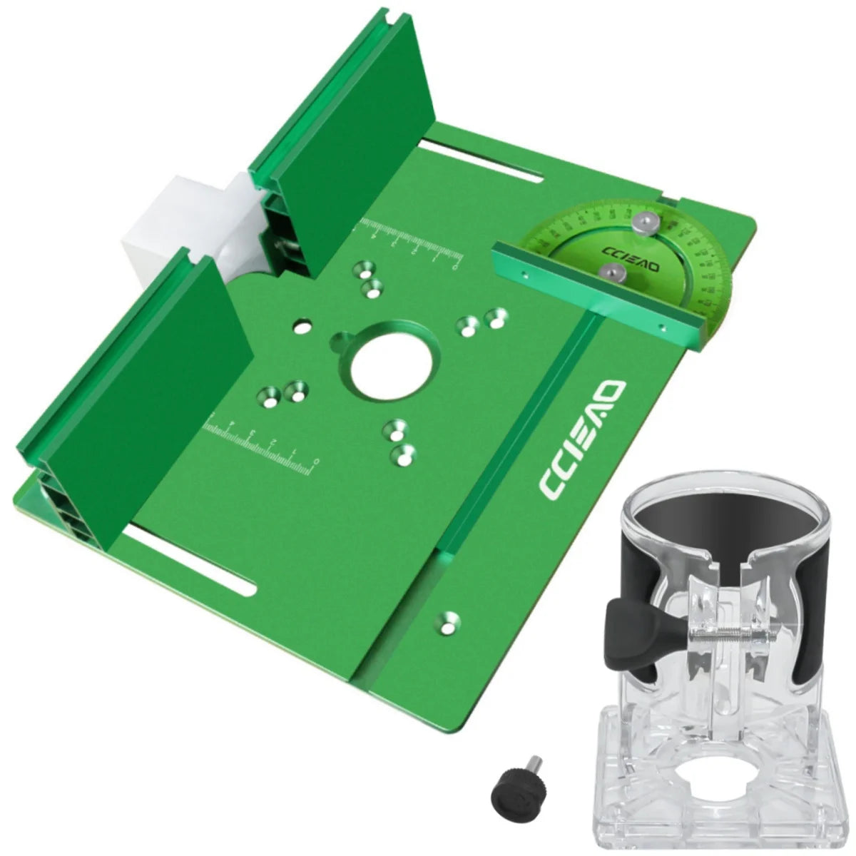 Aluminum Router Table Insert Plate w/ Miter Gauge & Fence, Flip Plate & Router Base, Required for Table Saws Workbenches Trimmer