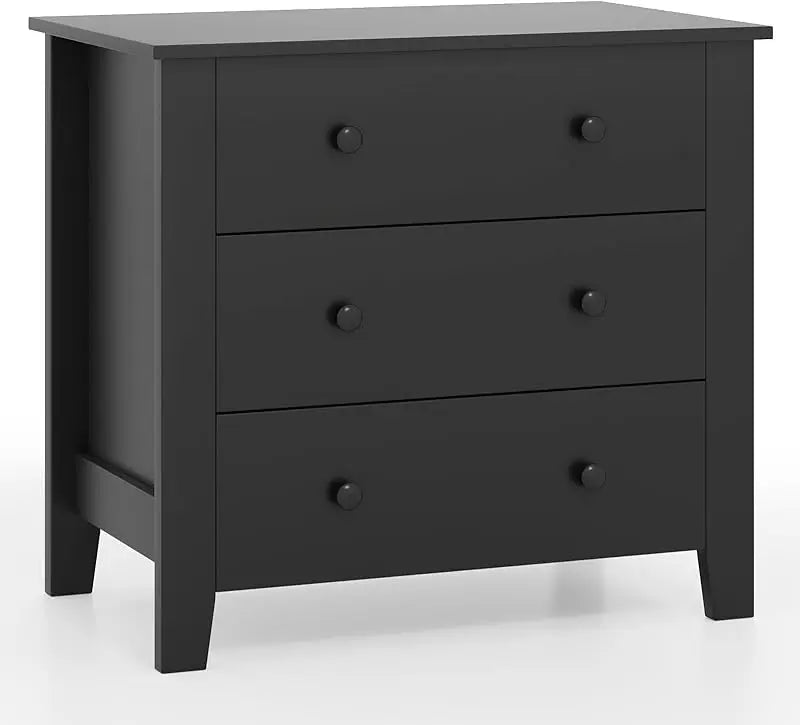 Small 3-Drawer Dresser for Bedroom - 28.5” x 18” x 26” Wide Chest of Drawers, Modern Large Nightstand, Storage Cabinet,