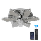 Luxury Crystal Ceiling Fan Lamp Led APP Remote Control Invisible Blade Variable Ceiling Chandelier Lamp For Bedroom Living Room