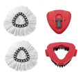 2 Mop Replace Heads, 1 Mop Base and 1 Mop Scrub Brush Set for for O-Cedar and Vileda, Compatible with EasyWring 1-Tank System