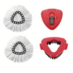 2 Mop Replace Heads, 1 Mop Base and 1 Mop Scrub Brush Set for for O-Cedar and Vileda, Compatible with EasyWring 1-Tank System