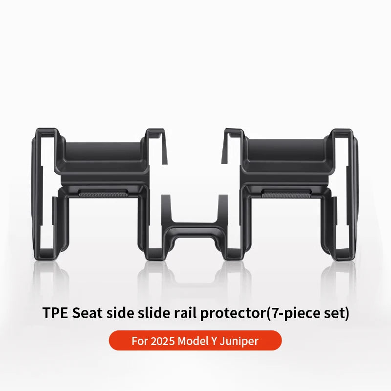 YZ For Tesla Model Y 2021-2025 TPE Under Seat Corner Guard Seat Slide Rails Protector Cover Anti-Kick Decor Flocking Accessories