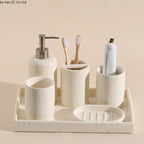 Wabi-sabi European Home Bathroom Set Hotel Electric Toothbrush shelf Bathroom Lotion bottle Toothbrush holder tray Toiletry set
