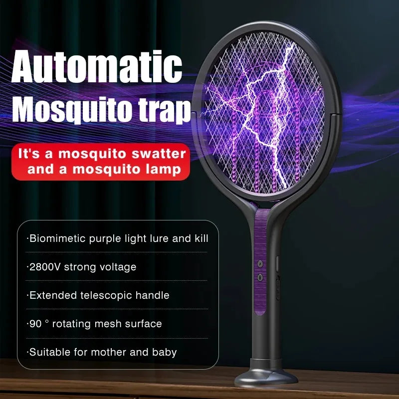 2 in 1 Household Retractable Electric Mosquito Swatter Outdoor Mosquit