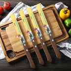 Kitchen knife with sawtooth edge, steak knife, wooden handle, stainless steel 1/2/4/8 piece set, kitchen accessory fruit knife