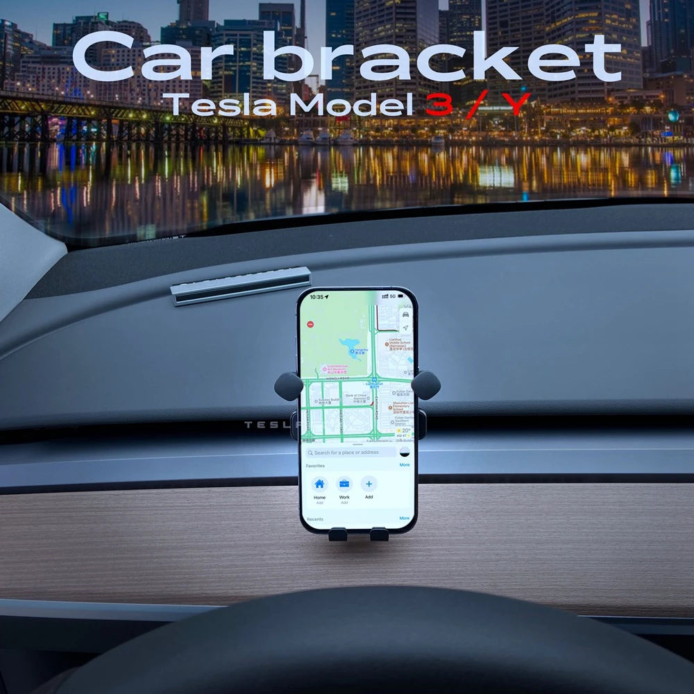 Cell Mobile Phone Holder Noiseless Gravity Support Mount Bracket Vent Clip Air Outlet Stand Base For Tesla Model Y 2020-2024