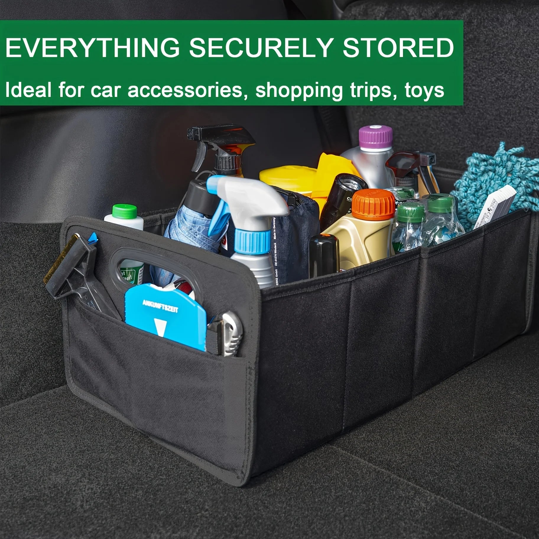 Foldable Trunk Bag with Anti-Slip - Sturdy Trunk Organizer & Car Foldable Box for More Order in the Car