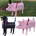 Garden Animal Shape Mailbox Weatherproof Dog And Pig Postal Box For Farm Yard Patio Creative Mailbox Outdoor Garden Decor