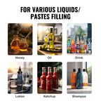 SucceBuy 5-50/100ml A02 Pneumatic/Manual Paste Liquid Filling Machine Bottle Liquid Filler Pedal for Water Juice Cosmetic Milk