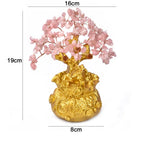 Lucky Money Tree Chinese Gold Ingot Crystal Fortune Tree Ornament Wealth Ornament Home Office Table Decoration Tabletop Crafts