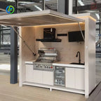 Customized Outdoor Kitchen Island with Aluminum Alloy Frame Sink and Storage Lightweight Durable and Perfect for Cooking Spaces