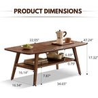 Solid Oak Rectangular Coffee Table