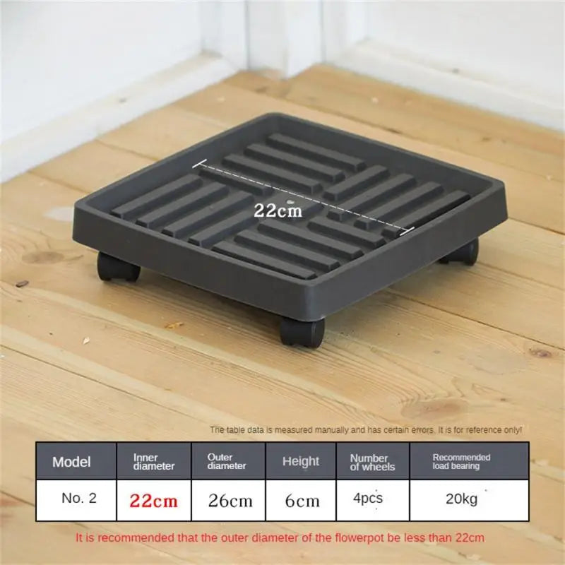 Flower Pot Stand Trays With Wheels Multifunctional Flower Disc Base Durable Movable Round Square Bonsai Plants Trays Home Decor
