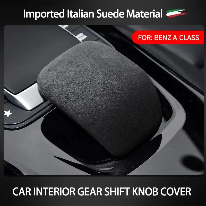 For Mercedes-Benz A-Class/CLA-Class/AMG 2019 to Present Alcan tara Gear Shift Knob Cove Car Gearshift Handle Protective Shell