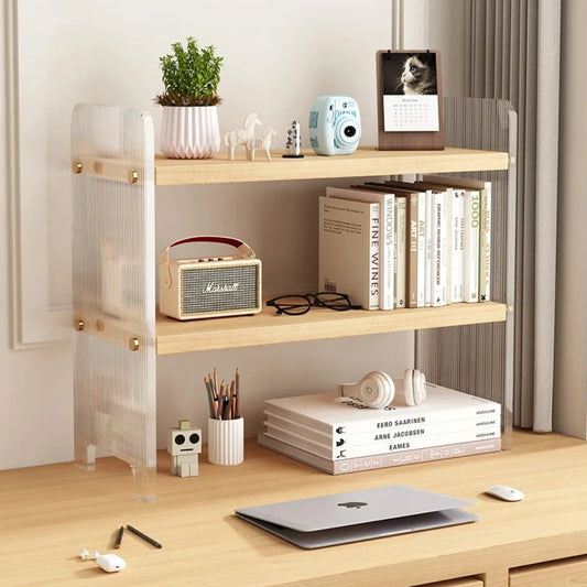 Desktop Bookshelf Kitchen Utensil Storage Rack Office Desktop Storage Rack Acrylic Bookshelf Household Minimalist Storage Rack