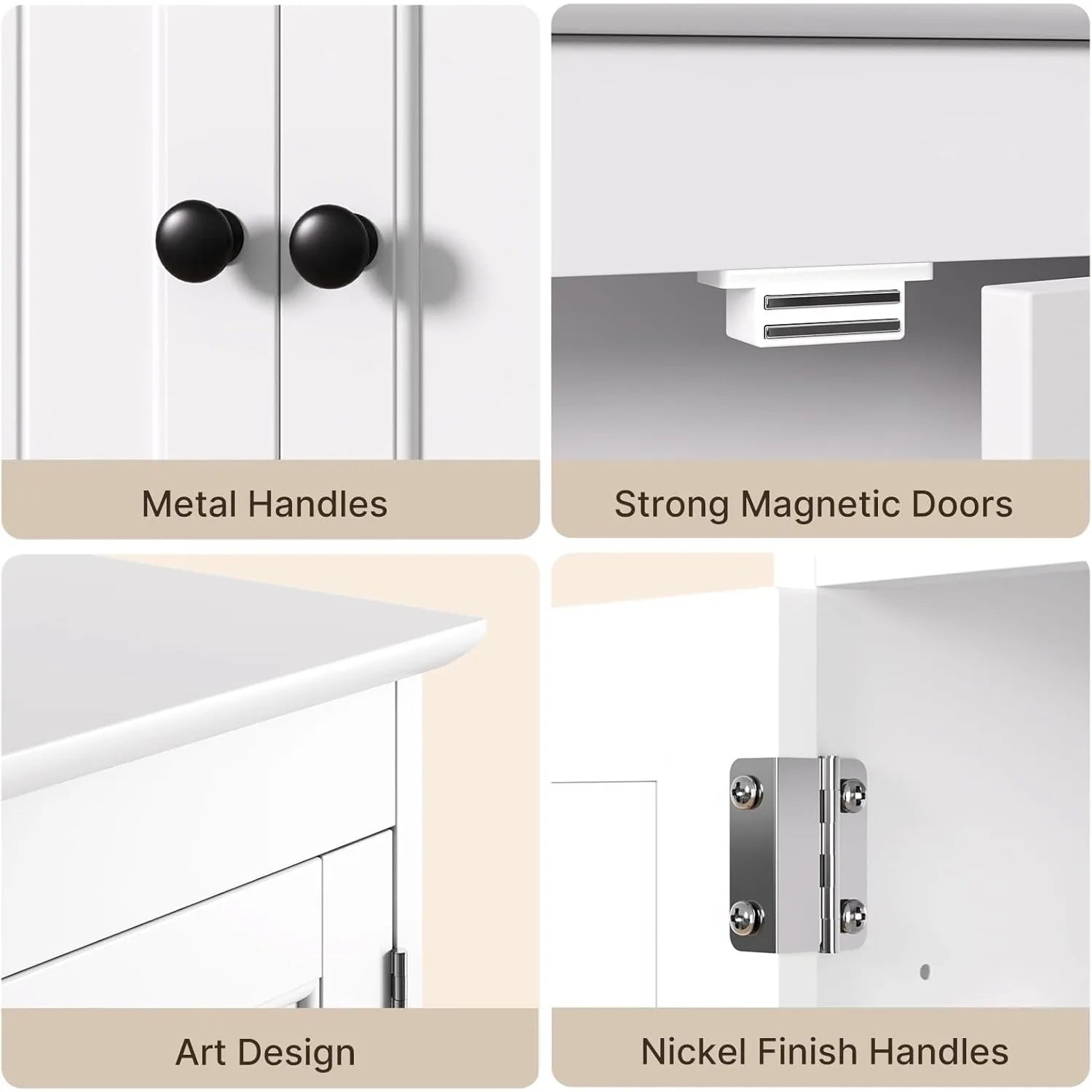Bathroom Wall Cabinet with Towels Bar, Wall Mounted Medicine Cabinet with 2 Door and Adjustable Shelves, Space Saver