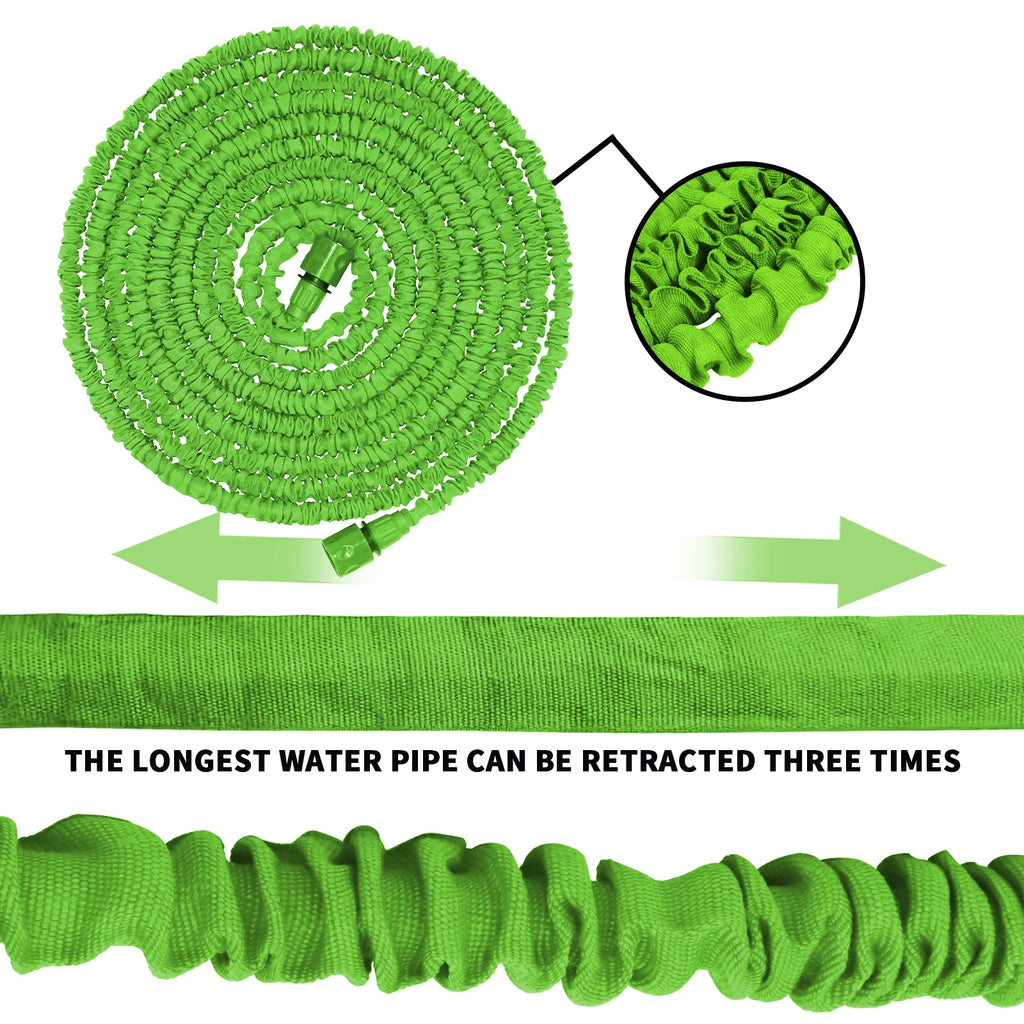 200FT Expandable Garden Hose Heavy Duty Magic Hose with 7 Mode Spray Nozzle for Gardening Car Wash Pet Bathing House Cleaning